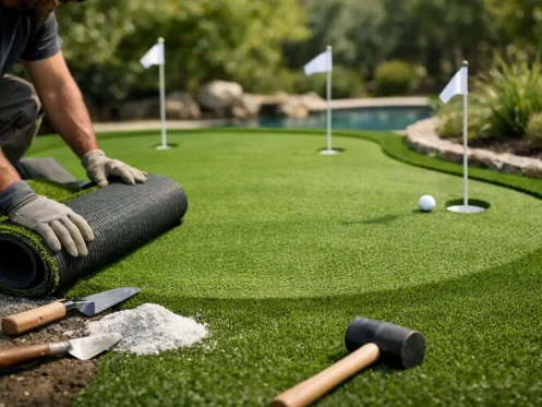 Artificial Turf Putting Green Installation